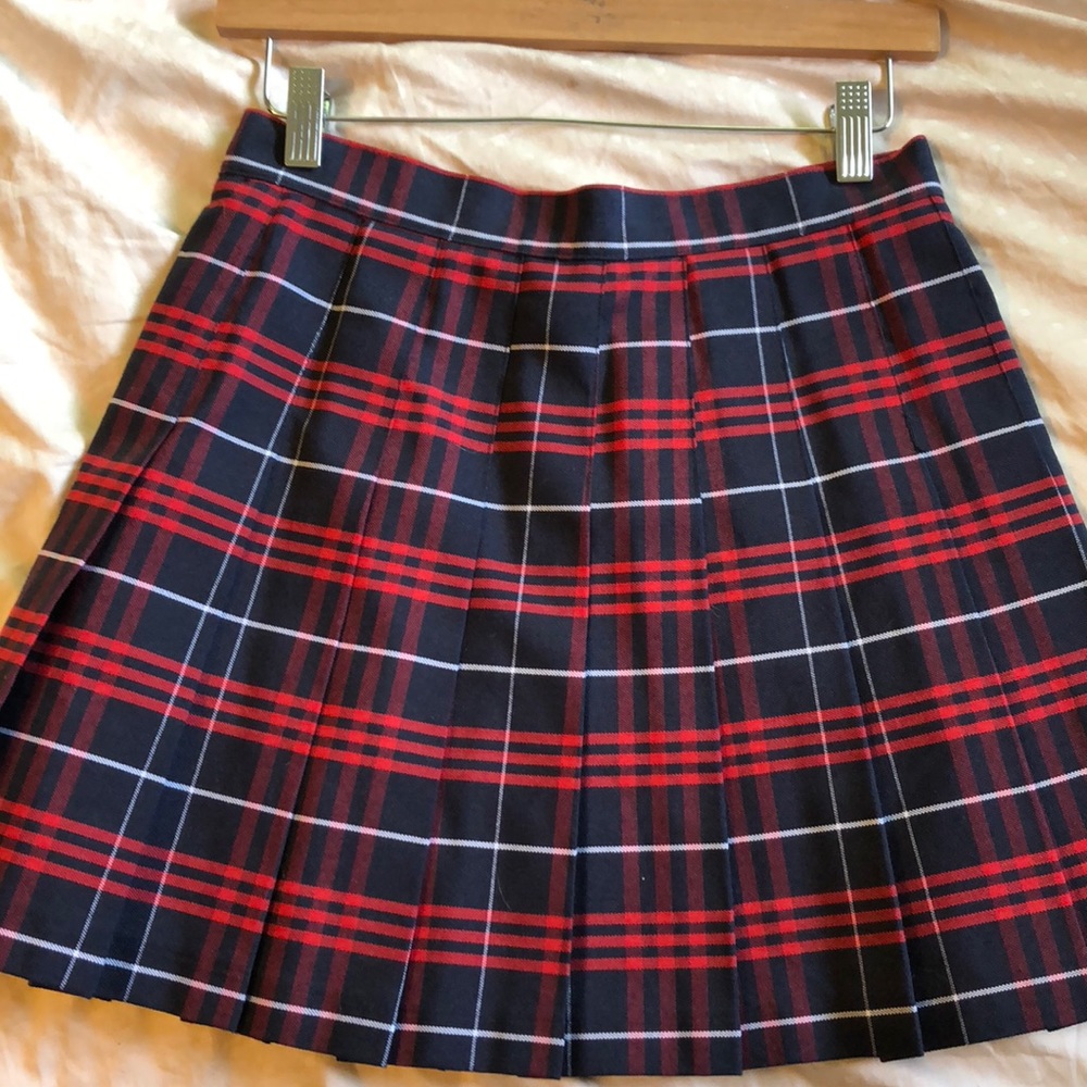 Adorable school girl high waisted skirt